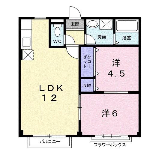コーポJトップス(2LDK/2階)の間取り写真