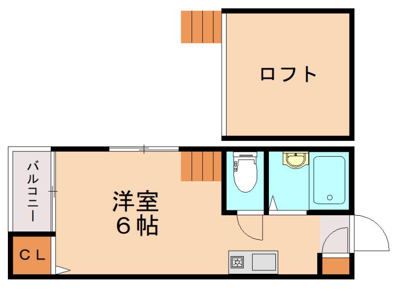アイルパレス箱崎(ワンルーム/1階)の間取り写真