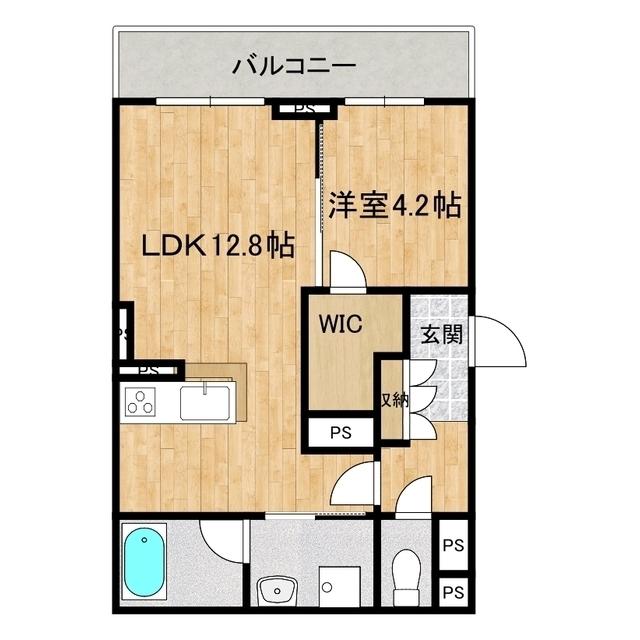 フェリス万博公園(1LDK/1階)の間取り写真