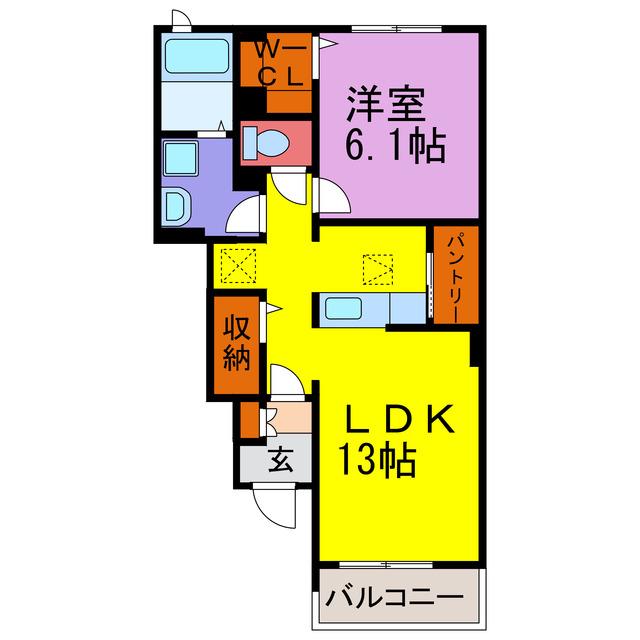 グランフィオーレA・B・C(1LDK/1階)の間取り写真