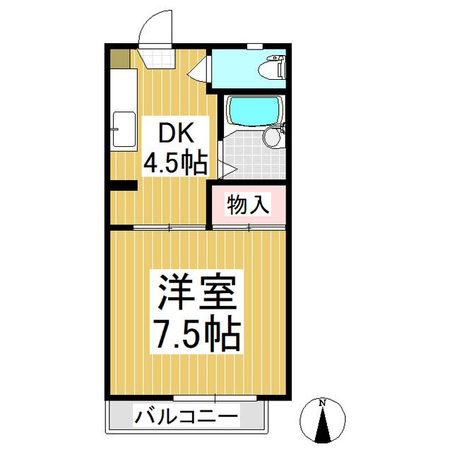 レーベン吉田(1DK/1階)の間取り写真