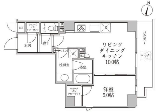 レジディア神楽坂II(1LDK/3階)の間取り写真