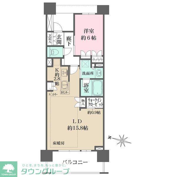 ザ・パークハウス所沢日吉町(1LDK/5階)の間取り写真