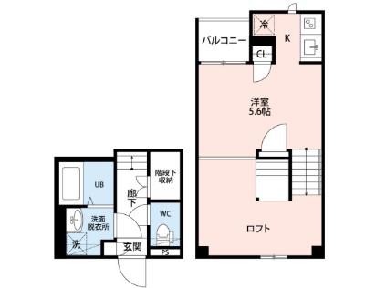 CB鴻巣フィオーレ(1K/1階)の間取り写真