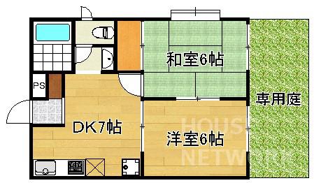 SEA OAKSIIIII(2DK/1階)の間取り写真