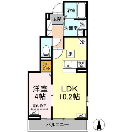 DPAINA南馬込(1LDK/1階)の間取り写真