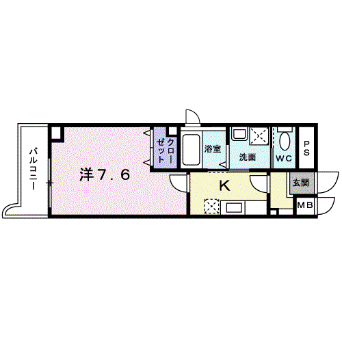 クラインハウス(1K/5階)の間取り写真