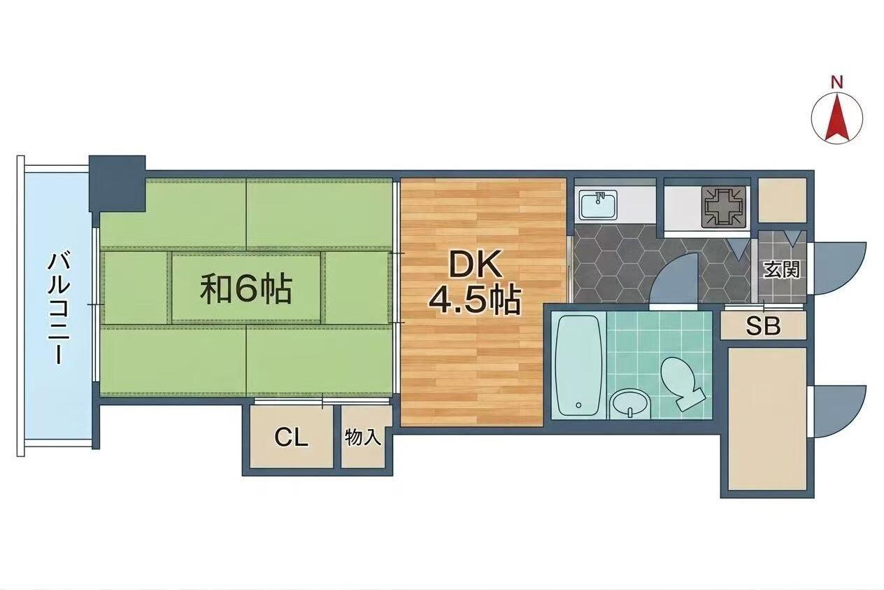 コスモST京都河原町(1DK/7階)の間取り写真
