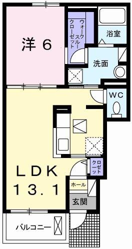 ジュネス II(1LDK/1階)の間取り写真