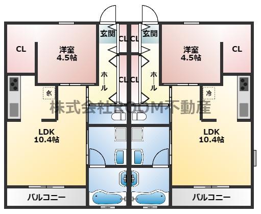 AVALON III(1LDK/2階)の間取り写真