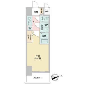 S-RESIDENCE四日市元町(1K/12階)の間取り写真