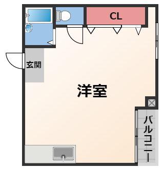 冨沢マンション(ワンルーム/2階)の間取り写真