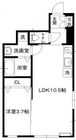 セレーノ(1LDK/1階)の間取り写真