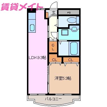PALETTE.12(1LDK/3階)の間取り写真