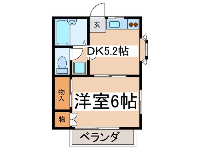 サクセス ハイム(1DK/2階)の間取り写真