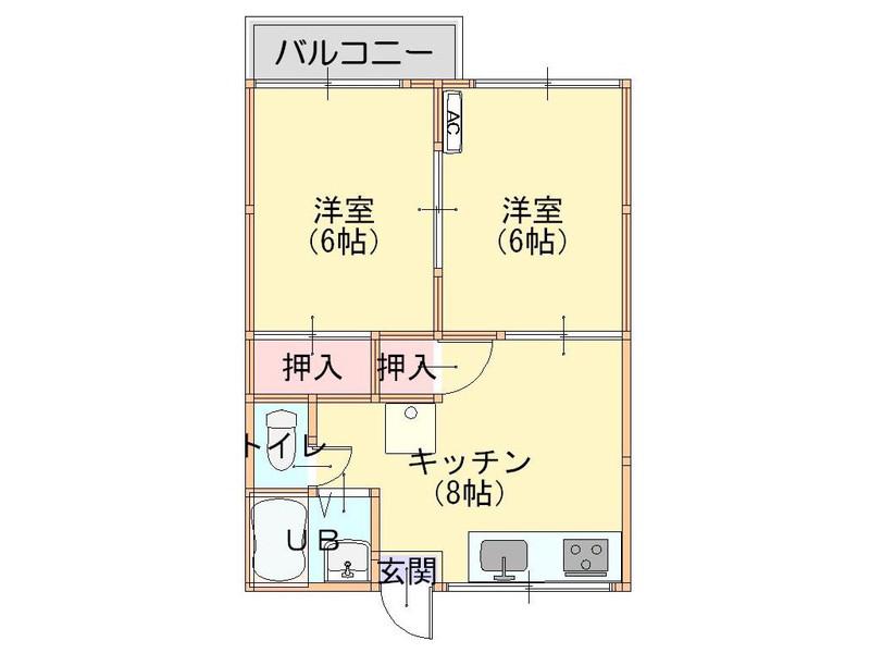 フォーブル柳橋(2DK/2階)の間取り写真