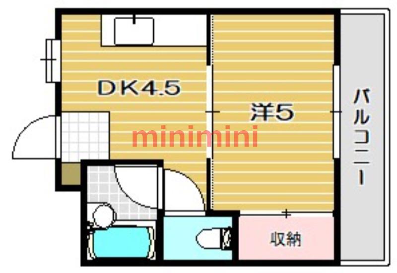 シティコーポ橋の内(1DK/1階)の間取り写真