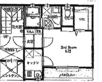 セレステ柳瀬川 3号棟(1K/2階)の間取り写真