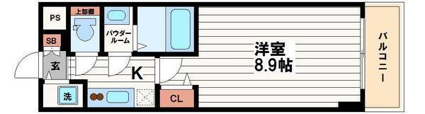 プライムアーバン御堂筋本町(1K/3階)の間取り写真