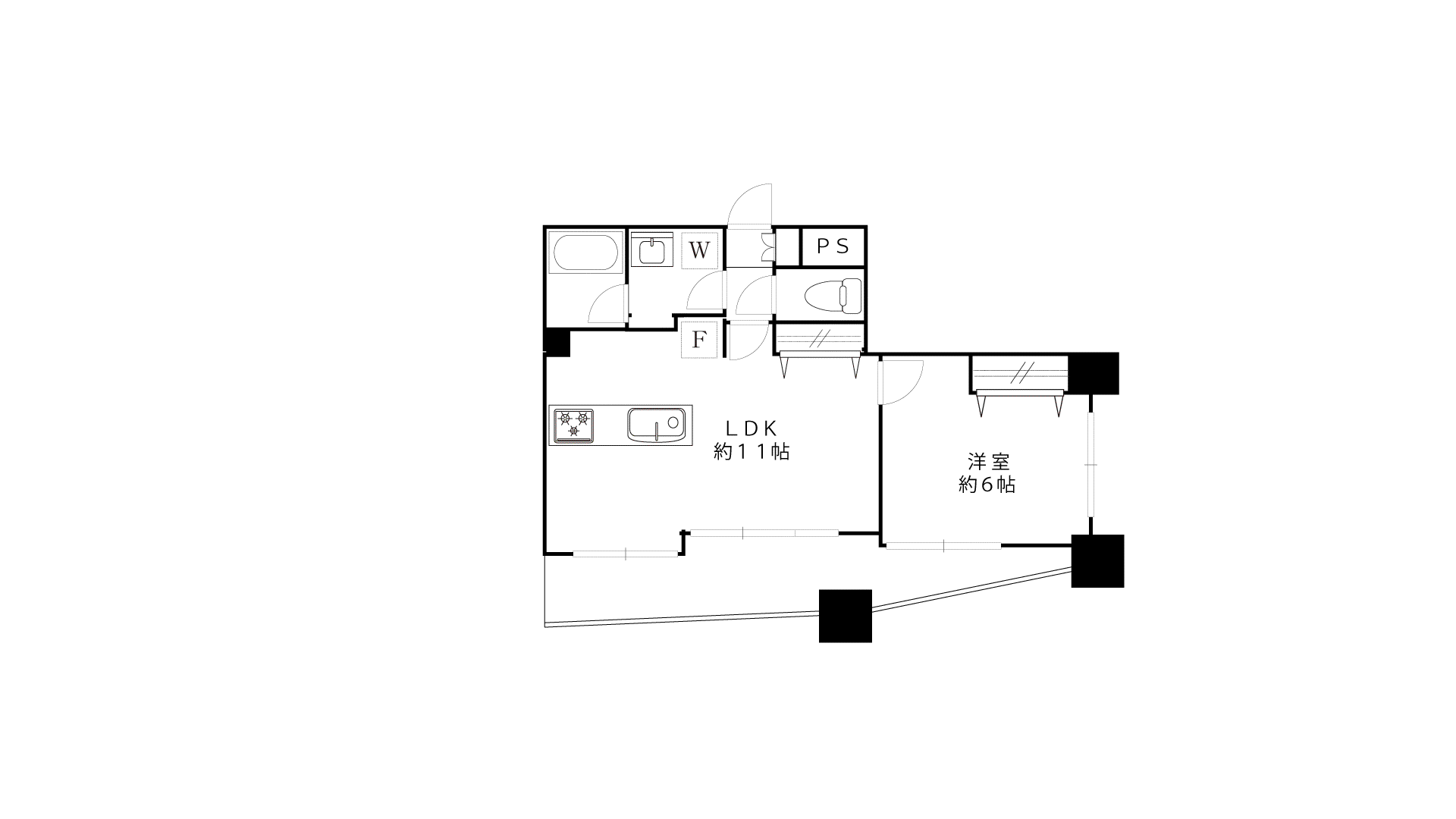レコルテ溝の口(1LDK/7階)の間取り写真