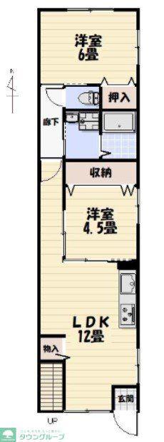 LIKE高野山A棟(2LDK/1階)の間取り写真