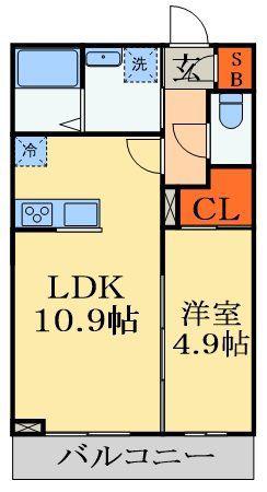 グラン レガーメ ヴィラ(1LDK/1階)の間取り写真