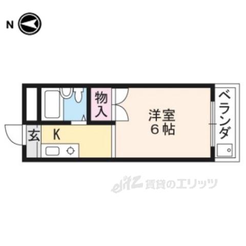 メゾンドヴィルこがね(1K/2階)の間取り写真