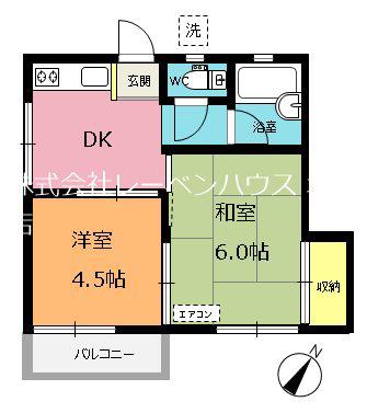 コーポコスギ(2DK/2階)の間取り写真