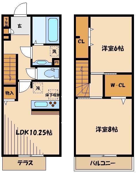 メゾン・ラマージュ(2LDK/1階)の間取り写真