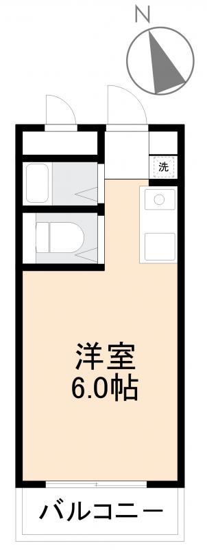 アルファ二番町602号(1K/6階)の間取り写真