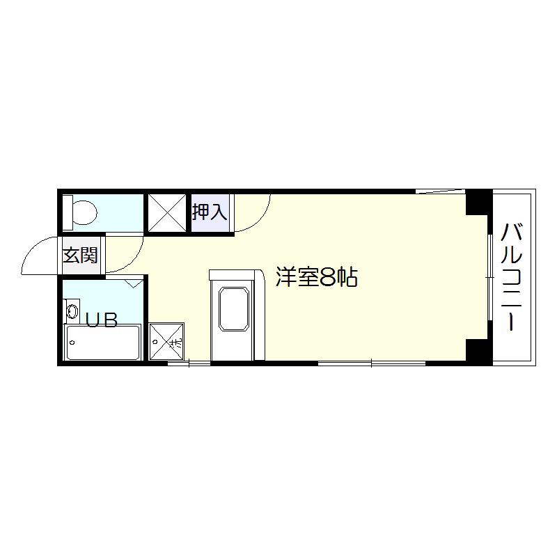 オークビラ上之園(ワンルーム/6階)の間取り写真