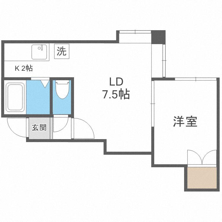 メゾンドールK(1LDK/3階)の間取り写真