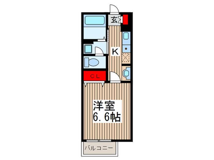 グランシャリオ(1K/2階)の間取り写真
