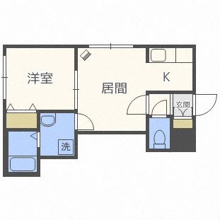 エステート北19(1LDK/1階)の間取り写真