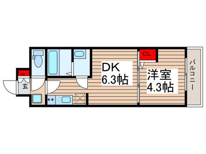 ラフィスタ墨田5丁目II(1DK/5階)の間取り写真