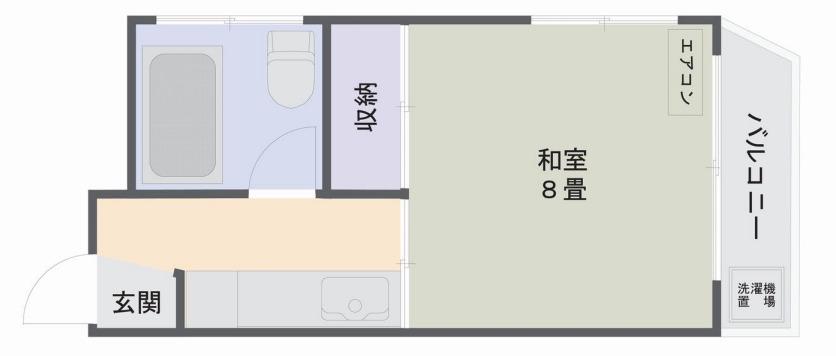 ビレッジ原(1K/2階)の間取り写真