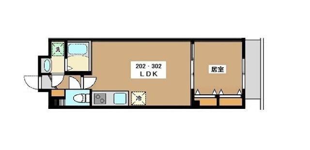 ミリアビタ船橋(1LDK/2階)の間取り写真