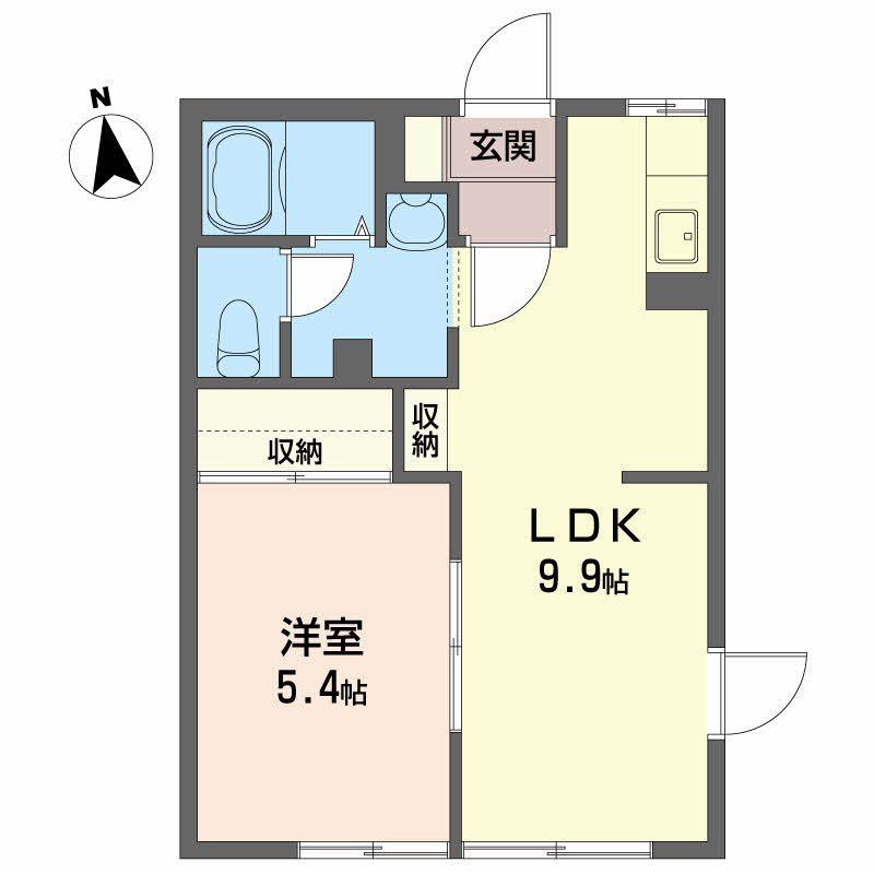 ノーブルメゾン(1LDK/1階)の間取り写真