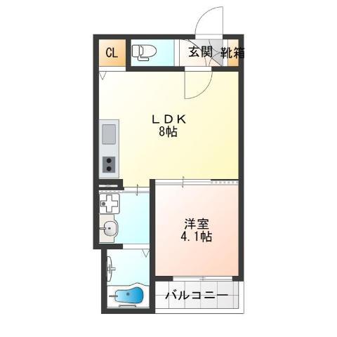 HALIOS RESIDENCE(1LDK/4階)の間取り写真