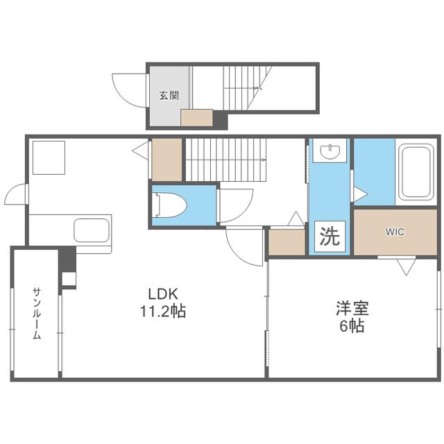 メゾン ボーテ(1LDK/2階)の間取り写真