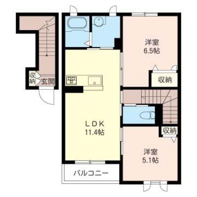 ブランピア(2LDK/2階)の間取り写真