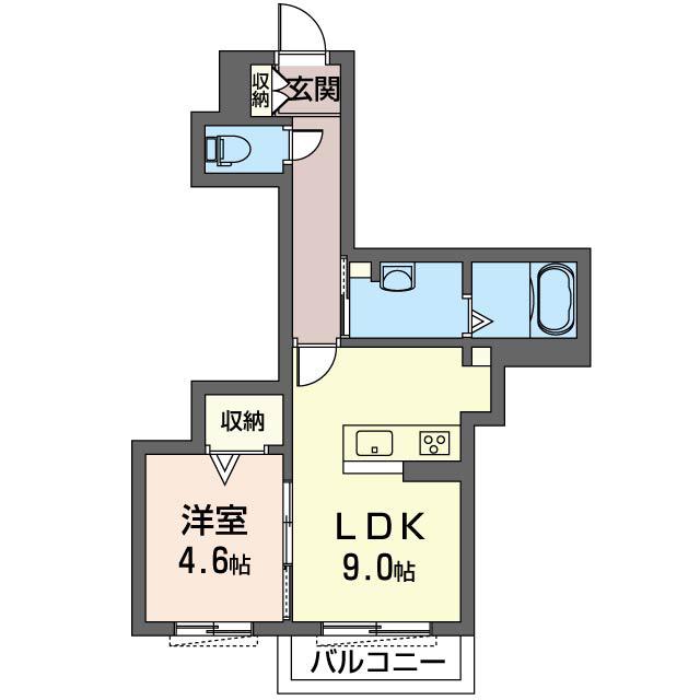 FOREST V(1LDK/2階)の間取り写真