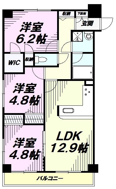 ソレイユ(3LDK/5階)の間取り写真