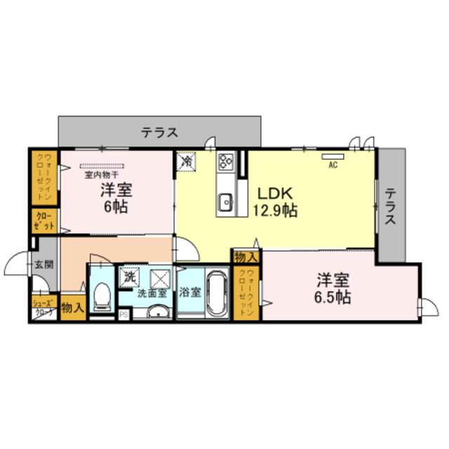 AGERATE(2LDK/1階)の間取り写真
