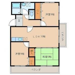 水原マンション(3LDK/4階)の間取り写真