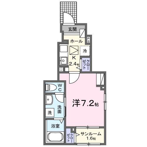リバティ アイランド(1K/1階)の間取り写真