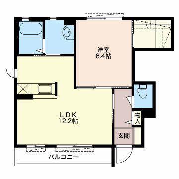 オアシスC(1LDK/1階)の間取り写真
