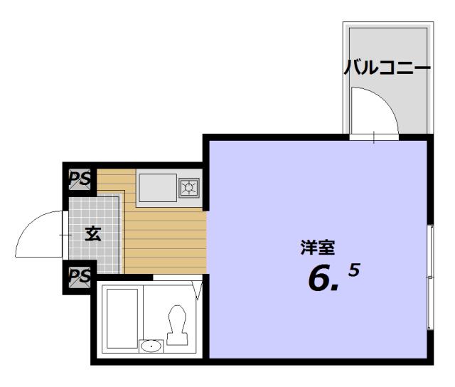 藤井ハウス(1K/4階)の間取り写真