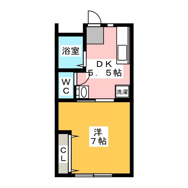 スカイハウス(1DK/1階)の間取り写真