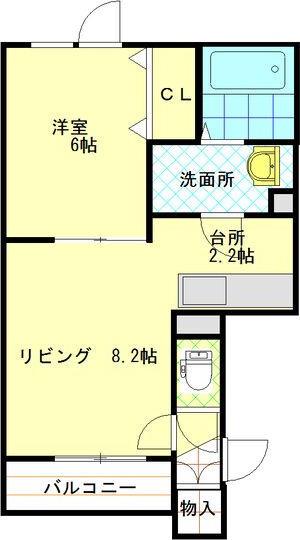 LARUCHE B(1LDK/1階)の間取り写真